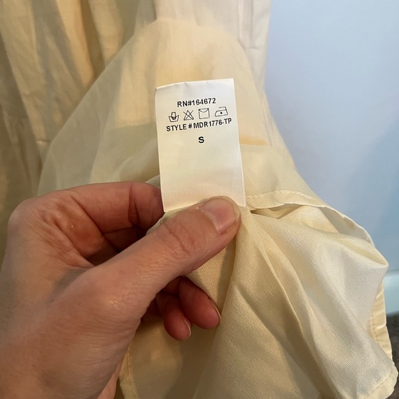 The Post Bethany Tiered Maxi Dress Size S Cotton Smocked Tie Back Open Back NWOT - Picture 11 of 13